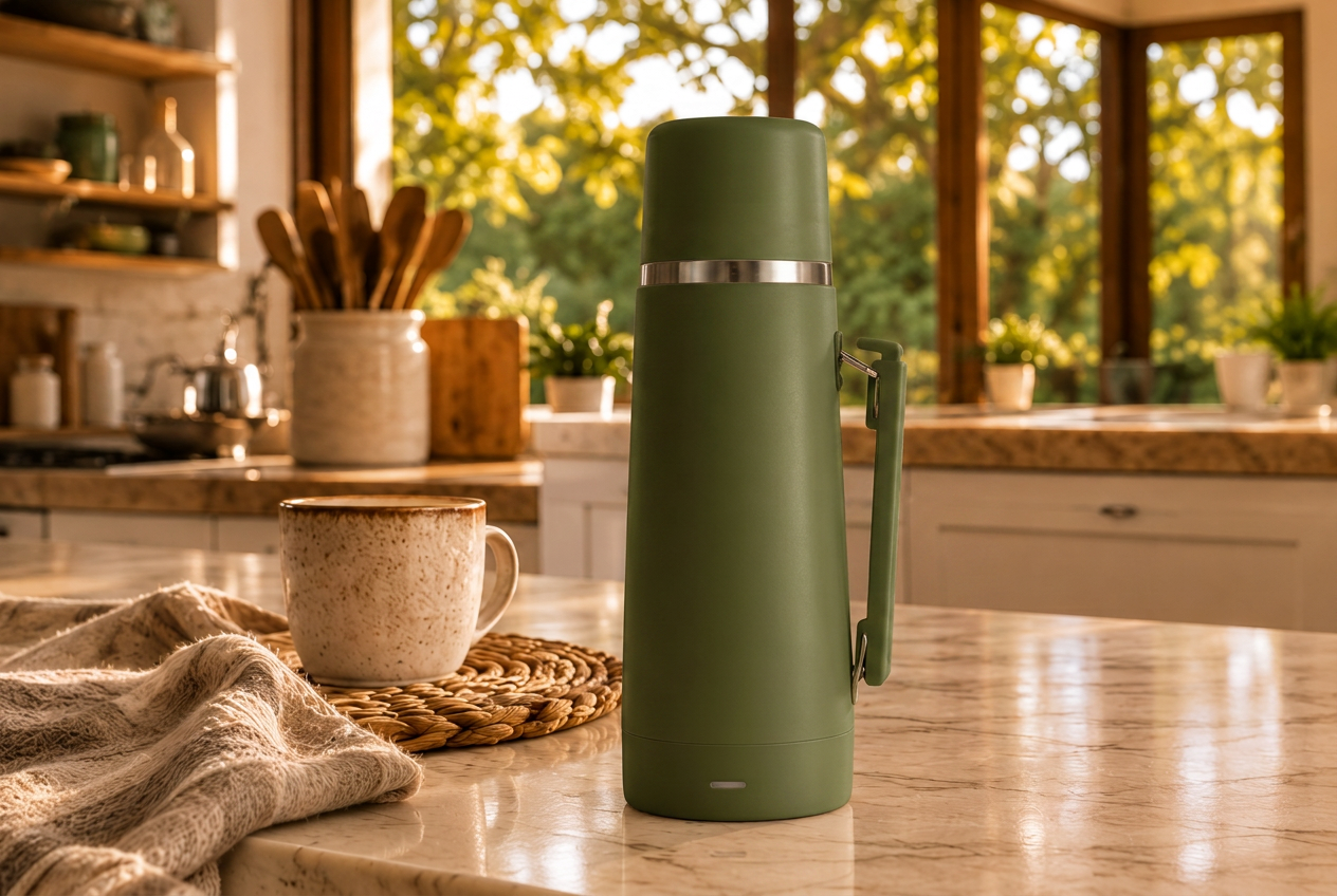 Termo eléctrico premium color verde militar